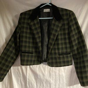 Black & Green Plaid Jacket
